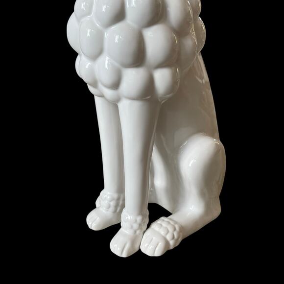 Fancy French Poodle Figurine Statue Large 17in White Ceramic Luxury Decor NEW - Picture 10 of 15